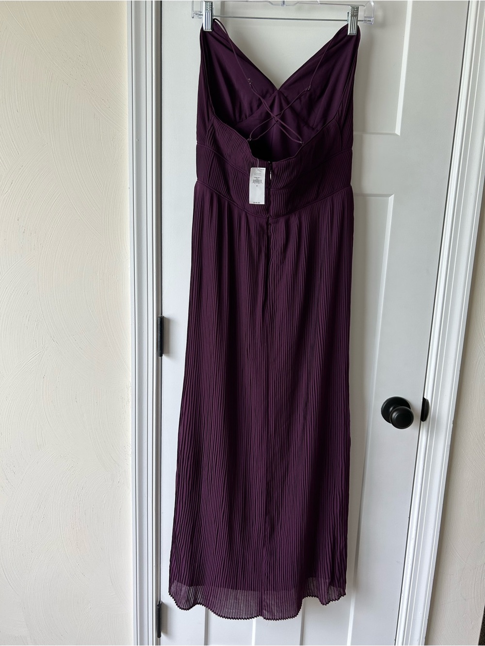 NWT - Banana Republic Women’s with thin straps Pleated Maxi Dress in Deep Plum